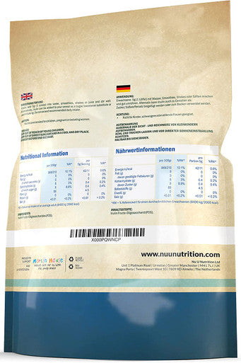 Inulin High Grade Prebiotic Fibre Powder 1kg | Made in EU from All Natural Chicory Root (Fructo Oligo Saccharide (FOC)) | in Resealable Pouch by Nu U Nutrition
