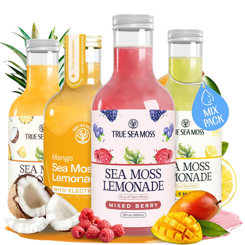 Mango Pink Pepper Sea Moss Electrolyte Lemonade Ã¢â‚¬â€œ Exotic Spiced Hydration Drink Ã¢â‚¬â€œ No Added Sugar with Sea Moss & Electrolytes Ã¢â‚¬â€œ 4 x 12 fl oz Bottles Ã¢â‚¬â€œ Made in USA