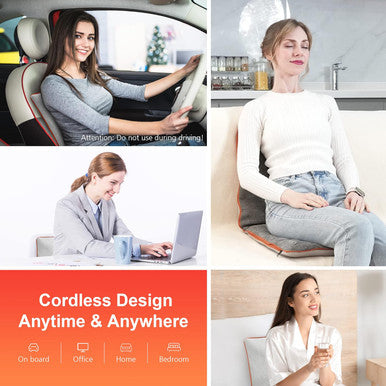 Comfier Rechargeable Back Massage Pad For Back Deep Tissue, Foldable Back Massage Chair Pad With Adjustable Intensity Shiatsu Back Massager With Heat, Gifts For Mom Dad Women Men