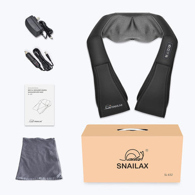 Snailax Shiatsu Neck And Shoulder Massager - Back Massager With Heat, Deep Kneading Electric Massage Pillow For Neck, Back, Shoulder,Foot,Body