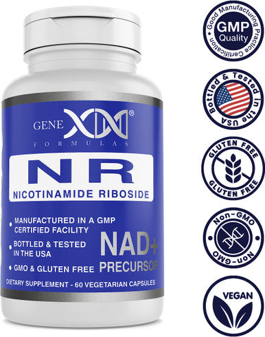 Genex Formulas NR Nicotinamide Riboside 300mg Serving (60 Capsules) NAD+ Precursor for Healthy Aging GMP Certified Non-GMO Gluten-Free Vegetarian (1 Pack)