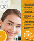 Medix 5.5 Vitamin C Face & Body Dry Skin Rescue Cream Skin Care Lotion Infused W/ Turmeric, Vitamin E, Ginger. Firming & Brightening Anti Aging Moisturizer For Age Spots & Sun Damaged Skin, 15 Fl Oz
