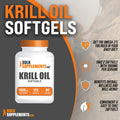 Bulksupplements.Com Krill Oil 1000Mg Softgels - Krill Oil Supplement, Antarctic Krill Oil, Dha Supplements - Krill Oil Omega 3, 2 Krill Oil Softgels Per Serving (1000Mg), 120 Softgels