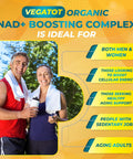 Vegatot Nad+ Boosting Complex - Nad Supplements For Women & Men 15-In-1 Formula With Resveratrol Turmeric Quercetin Rosemary Bilberry Sage Green Tea