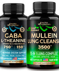 NUTRAHARMONY Gaba With L-Theanine Capsules & Mullein Leaf Extract Capsules