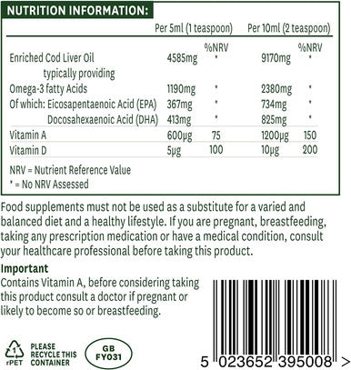 Natures Aid Cod Liver Oil Liquid (PACK OF 1)