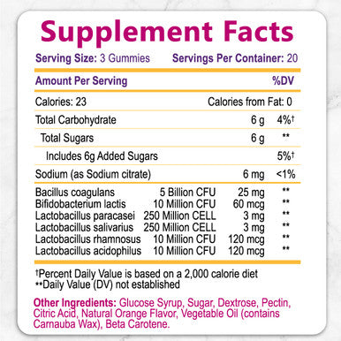 Built Nature Probiotic Gummies 5 Billion Cfus For Digestive & Gut Health - Reduces Occasional Bloating & Minor Abdominal Discomfort - Probiotic Gummy For Women & Kids - Natural Orange Flavor 60 Gummies