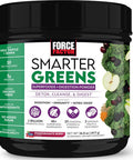 Force Factor Smarter Greens Superfoods Powder to Support Digestion Gut Health Bloating Greens Powder with Probiotics Prebiotics Digestive Enzymes & Adaptogens Pomegranate Berry 30 Servings