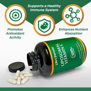 Life's Fortune Liposomal Vitamin C 2100 mg Fast Acting Absorption Higher Bioavailability Supporting Immune System High Antioxidant Supplement Formula ÃƒÂ¢Ã¢â€šÂ¬Ã¢â‚¬Å“ Collagen Booster ÃƒÂ¢Ã¢â€šÂ¬Ã¢â‚¬Å“ 180 Capsules