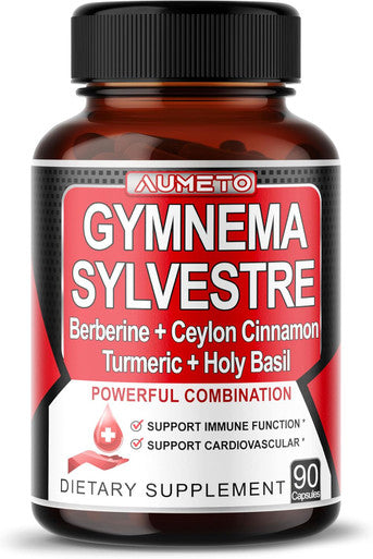 Aumeto Ultra Gymnema Sylvestre Supplements - Enhanced with Berberine Ceylon Cinnamon Holy Basil for Optimal Immunity Pancreatic & Circulatory Function