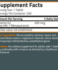Bronson Vitamin K2 Mk-7 200Mcg Extra Strength, 250 Vegetarian Tablets