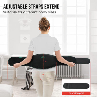 Snailax Heating Pad For Back Pain, Vibration Massage Belt With Adjustable Strap&3 Vibration Modes,3 Heat Setting&3 Timer Settings,Belly Wrap Belt For Cramps,Heating Pad For Women,Men(Black)