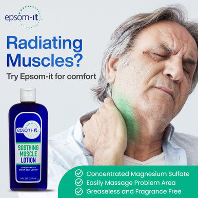 Epsom-It Soothing Muscle Lotion - Epsom Salt Magnesium Sulfate Cream Arnica for Muscle Stiffness, Topical Magnesium Lotion, Providing Comfort for Legs, Knee and Feet, 8.0 oz.
