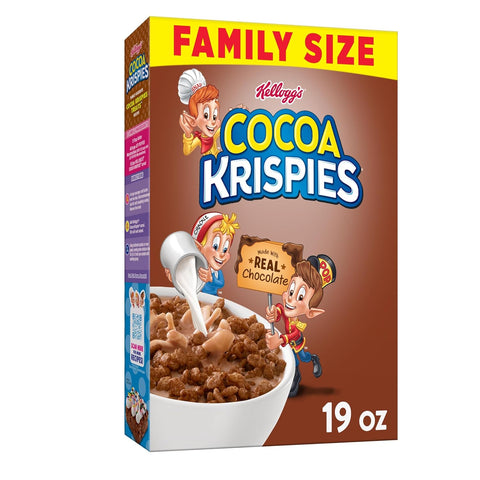 Kellogg's Rice Krispies Cold Breakfast Cereal, 8 Vitamins and Minerals, Rice Krispies Treats, Large Size, Original, 12Oz Box (1 Box)