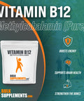BulkSupplements Pure Methylcobalamin (Vitamin B12) Powder - B12 Methylcobalamin 200 mcg - Methylcobalamin B12 - Energy Vitamins (50 Grams - 1.8 oz)