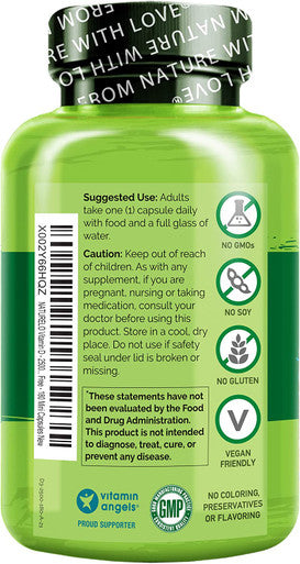 NATURELO Vitamin D - 2500 IU - Plant Based from Lichen - Natural D3 Supplement for Immune System, Bone Support, Joint Health - Vegan - Non-GMO - Gluten Free - 180 Mini Capsules