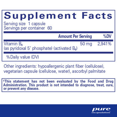 Pure Encapsulations P5P 50 Vitamin B6 60 Capsules