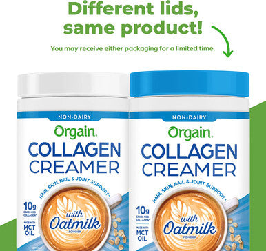 Orgain Collagen Creamer with Organic Oatmilk Powder French Vanilla 10g of Hydrolyzed GrassFed Collagen 1g of Sugar Made with MCT Avocado and Coconut Oil No Dairy or Soy NonGMO 10 oz