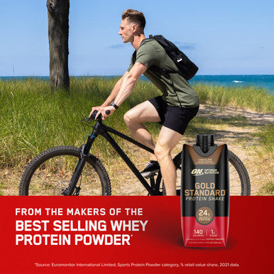 Optimum Nutrition Gold Standard Protein Shake 24G Protein Ready To Drink Protein Shake Gluten Free Vitamin C For Immune Support Chocolate 11 Fl Oz 12 Count