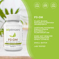 P3-OM - Proteolytic Probiotic and Prebiotic Supplement - Contains Lactobacillus Plantarum OM - Can Provide Immune Support - May Help Improve Gut Health to Help with Bloating and Gas, 120 Capsules