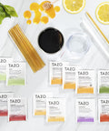 Snack Mall Tea Sets for Tea Lovers - Includes 12 Uniquely Flavored Teas All Natural Honey Straws and Beautiful Double Insulated Tumbler Cup