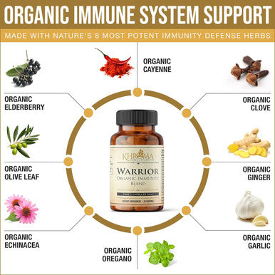 Khroma Herbal Products Warrior - Organic Immune System Support - Made with Nature's 8 Most Potent Immunity Defense Herbs