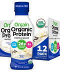 Orgain Organic 26g Grass Fed Whey Protein Shake Vanilla Bean Meal Replacement Ready to Drink Low Net Carbs No Sugar Added Gluten NonGMO 14 Fl Oz Pack of 12 Packaging May Vary