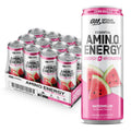Optimum Nutrition Amino Energy Drink + Electrolytes For Hydration - Sugar Free Amino Acids Bcaa Keto Friendly Sparkling Drink - Watermelon 12 Fl Oz (Pack Of 12) - Packaging May Vary
