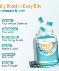 15000 Mcg Biotin With Collagen Gummies, Hair Skin And Nails Gummies, Vitamin C Zinc For Women Men Muscle Joint & Immunity - Blueberry Flavor, 2 Pack 120 Ct
