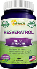 100% Natural Resveratrol - 1000Mg Per Serving Max Strength (180 Capsules) Antioxidant Supplement, Trans-Resveratrol Pills For Heart Health & Pure, Trans Resveratrol & Polyphenols
