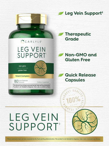 Carlyle Leg Vein Supplement | 180 Capsules | Supports Healthy Vein Function | Non-GMO Gluten
