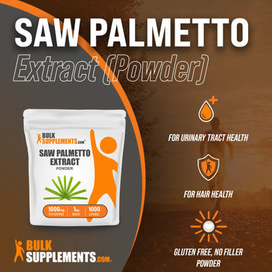 BulkSupplements Saw Palmetto Extract Powder - Saw Palmetto Supplement for Men, from Saw Palmetto Berry - 1g (1000mg) of Saw Palmetto Berry Extract - (1 Kilogram - 2.2 lbs)