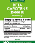 Nature's Truth BetaCarotene 25000 Iu Vitamin A Softgels, 100 Count