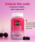 Garden of Life Women's Multivitamin Gummy with Iron Folate Biotin D3 & B12 for Hair Skin & Nails + Probiotics for Immune Health & Digestion Vitamin Code Non-GMO Gluten-Free 90 Cherry Gummies 30 Day Supply