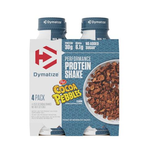 Dymatize Performance Protein Shake, Fruity Pebbles, 30g Protein, 6.1g BCAA for Muscle Recovery, No Added Sugar, Low Fat, 24 Vitamins & Minerals, Gluten-Free, Ready to Drink, On-the-Go Snack, 11.5 fl oz, 15 pack