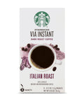 Starbucks VIA Instant Coffee, Dark Roast Coffee, Italian Roast, 100% Arabica, Single-Serve, 1 Box (50 Packets) | 100% Arabica instant coffee packets; Italian Roast dark roast; 1 box, 50 packets