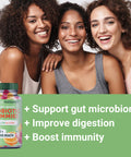 Yuve Vegan Probiotic Gummies, Probiotics For Women & Men, Sugar & Gluten-Free Gummy Probiotics, Digestive & Immune Support, 5 Billion Cfu, Helps With Constipation, Bloating & Leaky Gut, Non-Gmo - 60Ct