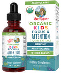 Maryruth'S Kids Focus & Attention Drops Usda Organic Drops Ginkgo Biloba Rhodiola Root & Licorice Root Adaptogenic Calm Vegan Non-Gmo Gluten Free 30 Servings