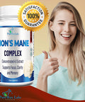 YUMMYVITE Lions Mane Mushroom Complex - Concentrated 4:1 Extract For Brain Health, Supports Focus, Clarity, Memory & Immune System - 60 Capsules