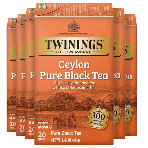 Twinings Lemon & Ginger, Caffeine-Free Herbal Tea Bags, 100 CT Box (1 Pack) | Spicy & Tangy, Ginger, Lemon Peel, Lemongrass, Blackberry Leaves, Soothe Digestion, 100 Foil Lined Individually Wrapped Bags