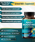 Grimed Nad + Boosting 16,550Mg- X12 Power With Nr + Resveratrol Turmeric + Quercetin - Cellular Energy, Cellular Repair, Healthy Aging - Usa Made & Tested (90 Count (Pack Of 1))