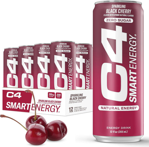 Cellucor C4 Smart Energy Drinks Variety Pack, Sugar Free Performance Fuel & Nootropic Brain Booster, Coffee Substitute or Alternative, 4 Flavor Tropical Oasis Variety 12 Pack