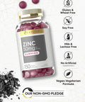 Carlyle Zinc 50mg Gummies | 150 Count | Vegan Non-GMO and Gluten Formula | Zinc Citrate Dietary Supplement