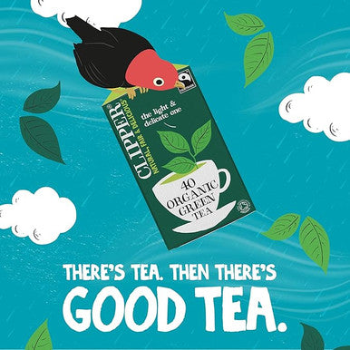 Clipper Organic Pure Green Tea Bags | Box of 40 Teabags | Organic Tea for Home & Office | Eco-Conscious, Fair Trade Tea | Natural, Unbleached, Plant-Based, Compostable & Biodegradable Tea Bags