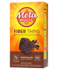 Metamucil Fiber Thins, Psyllium Husk Fiber Supplement, Digestive Health Support And Satisfy Hunger, Chocolate Flavored, 12 Servings