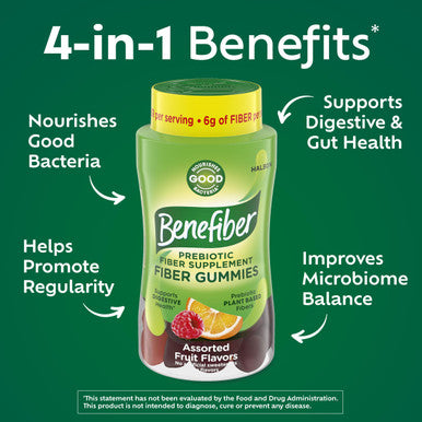 Benefiber Prebiotic Glp 1 Friendly Fiber Supplement Gummies For Digestive Health Assorted 81 Count