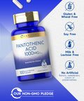 Carlyle Pantothenic Acid | 1000Mg | 100 Capsules | Essential B5 Vitamin | Non-Gmo, Gluten Free Supplement