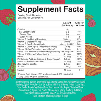 Maryruth Organics Multivitamin for Teens | Sugar | Vitamin Gummy for Ages 13+ | Vitamin C | D and E | B | Biotin | Zinc for Immune Support | Energy | Skin and Hair | 60 Count