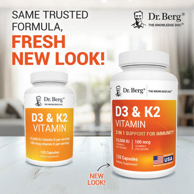 Dr. Bergs Vitamin D3 and K2 10,000 iu 120 Capsules