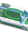 Curad Nitrile Exam Gloves Latex 9.5" Length Large Blue (Pack of 150)